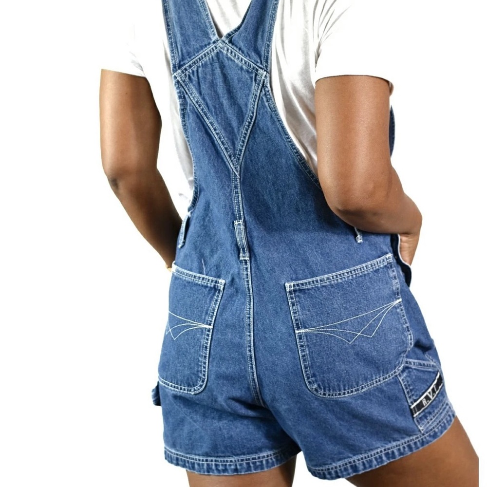Vtg 90’s RVT Carpenter Style Overall Shorts Med
